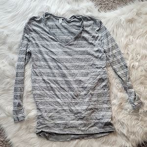 Bp. long sleeve grey/white strip top